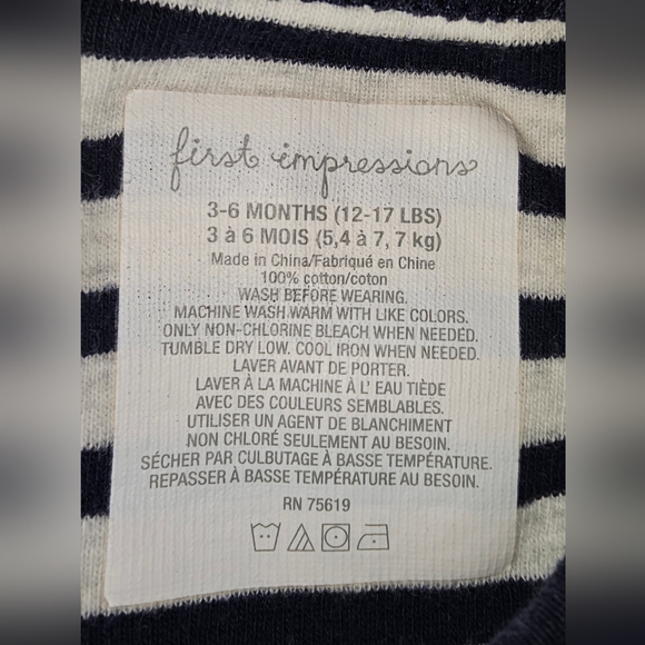Baby Infant First Impressions One Piece Jumper Striped - Picture 3 of 5